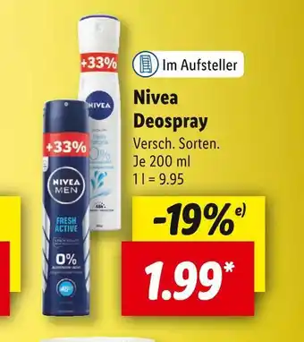 Lidl Nivea deospray Angebot