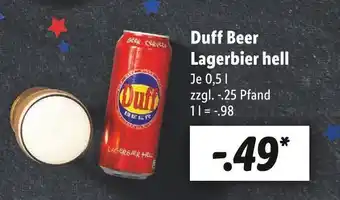 Lidl Duff beer lagerbier hell Angebot