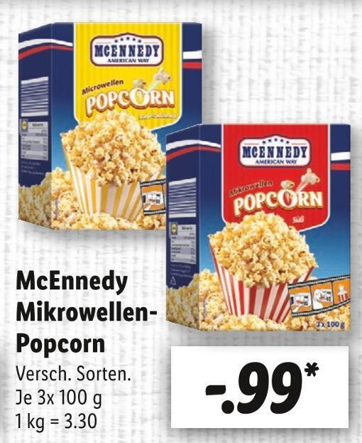 Mcennedy mikrowellenpopcorn Angebot bei Lidl