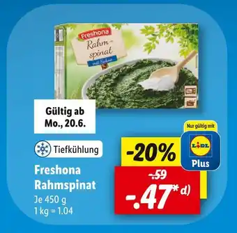 Lidl Freshona rahmspinat Angebot