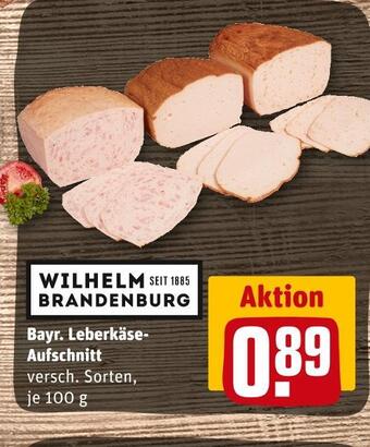 REWE Wilhelm brandenburg bayr. leberkäse-aufschnitt Angebot
