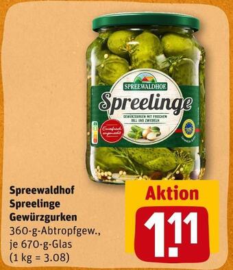 REWE Spreewaldhof spreelinge gewürzgurken Angebot