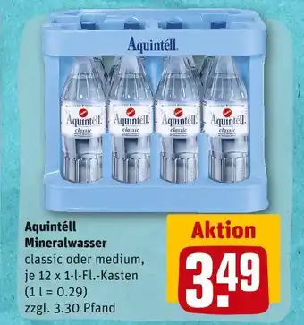 REWE Aquintéll mineralwasser classic oder medium Angebot