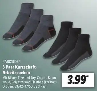 Lidl Parkside 3 Paar Kurzschaft Arbeitssocken Angebot