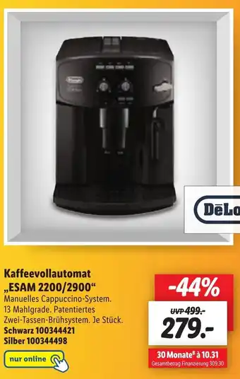 Lidl DēLonghi Kaffeevollautomat ,,ESAM 2200/2900" Angebot