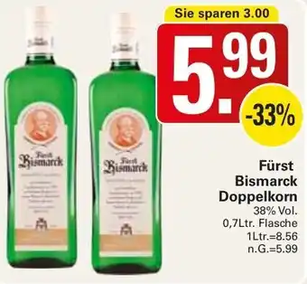 WEZ Fürst Bismarck Doppelkorn 0,7Ltr. Flasche Angebot