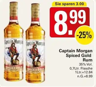 WEZ Captain Morgan Spiced Gold Rum 0,7Ltr. Flasche Angebot