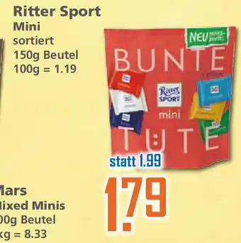 Klaas und Kock Ritter Sport Mini 150g Beutel Angebot