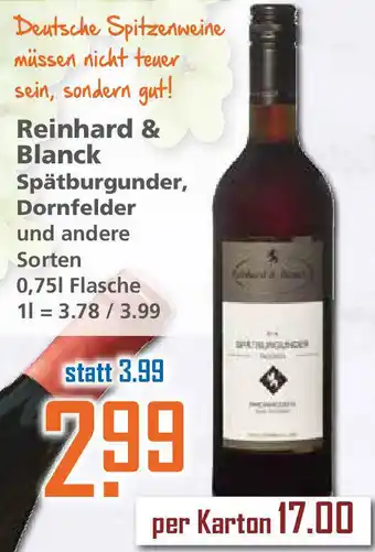 Klaas und Kock Reinhard & Blanck Spätburgunder, Dornfelder 0,75L Angebot