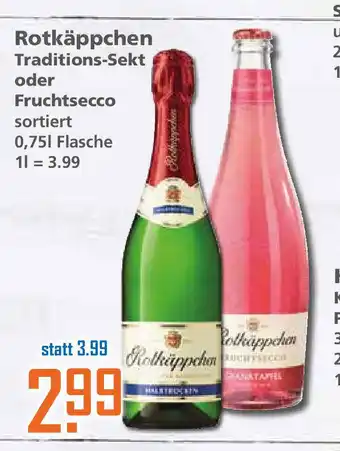 Klaas und Kock Rotkäppchen Traditions Sekt oder Fruchtsecco 0,75L Angebot