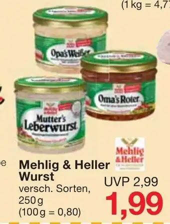 Jawoll Mehlig & Heller Wurst 250g Angebot