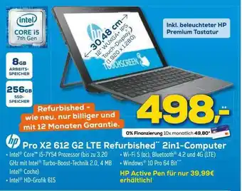 Euronics Hp Pro X2 612 G2 Lte Refurbished 2in1-computer Angebot