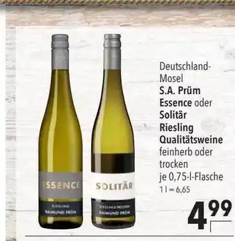 CITTI Markt S.a Prüm Mosel S.A Prüm Essence Oder Solitär Riesling Qualitätsweine Angebot