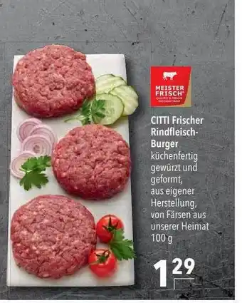 CITTI Markt Citti Frischer Rindfleisch Burger Angebot