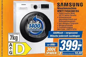 HEM Expert Samsung Waschmaschine Ww71t4543ae.eg Angebot