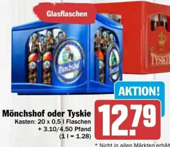 AEZ Mönchshof oder Tyskie 20x0,5 L Flaschen Angebot