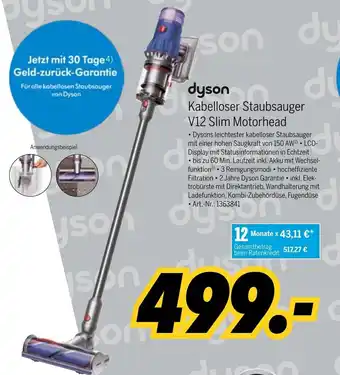 MEDIMAX dyson Kabelloser Staubsauger V12 Slim Motorhead Angebot