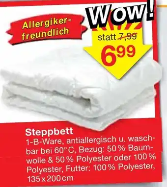 Jawoll Steppbett Angebot