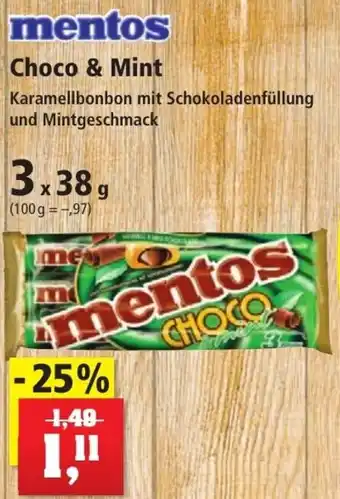 Thomas Philipps mentos Choco & Mint 3 x 38 g Angebot