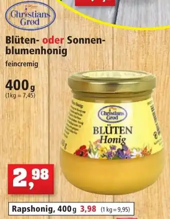 Thomas Philipps Christians Grød Blüten oder Sonnenblumenhonig 400 g Angebot