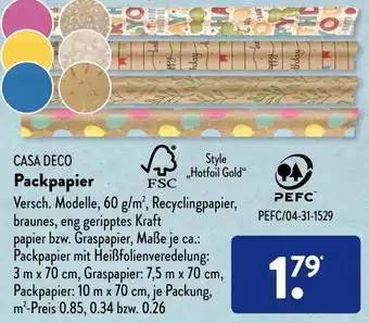 Aldi Süd Casa Deco Packpapier Angebot