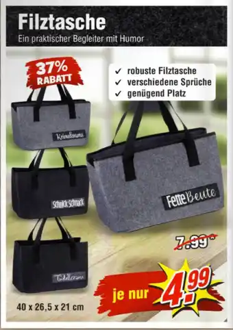 Wiglo Wunderland Filztasche Angebot