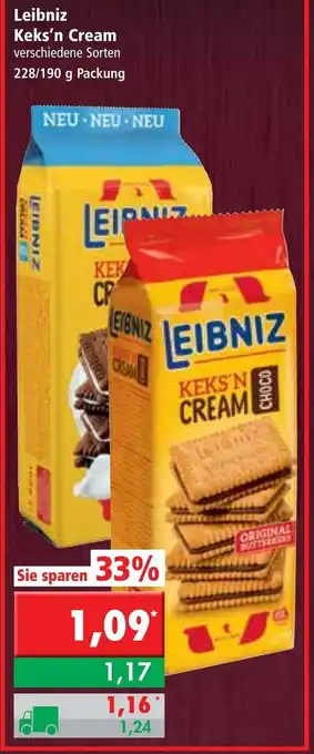 L. STROETMANN GROSSMARKT Leibniz Keks'n'Cream 190/228g Angebot