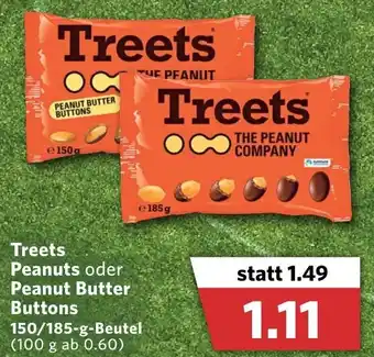 Combi Treets Peanuts oder Peanut Butter Buttons 150/185g Beutel Angebot