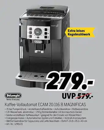 MEDIMAX Delonghi Kaffee-vollautomat Ecam 20.116.b Magnificas Angebot