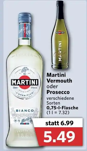 Combi Martini Vermouth oder Prosecco 0,75L Angebot