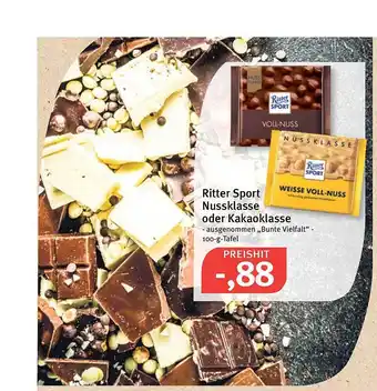 Feneberg Ritter Sport Nussklasse oder Kakaoklasse Angebot