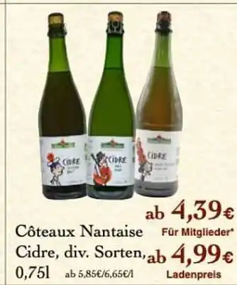 LPG Biomarkt Côteaux Nantaise Cidre Angebot