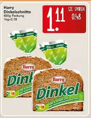 WEZ Harry Dinkelschnitte 400 g Angebot