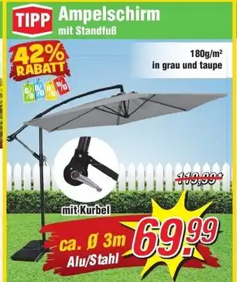 Wiglo Wunderland Ampelschirm mit Standfuß Angebot