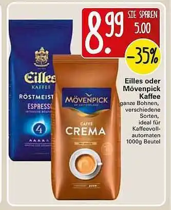 WEZ Eilles Oder Mövenpick Kaffee 1000 g Angebot