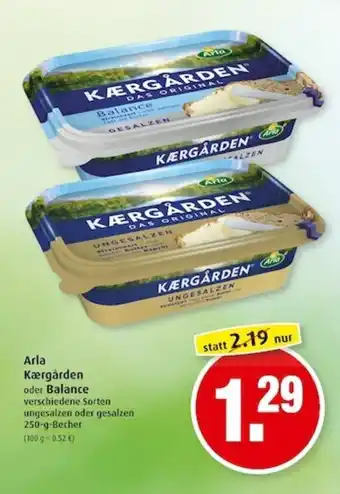 Markant Arla Kaergarden oder Balance 250g Becher Angebot