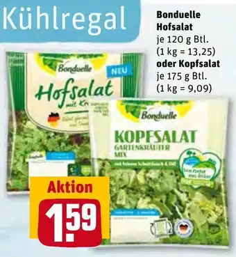 REWE Bonduelle Hofsalat 120g oder Kopfsalat 175g Beutel Angebot