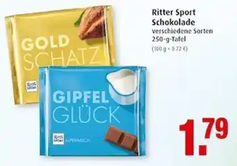 Markant Ritter sport Schokolade 250g Angebot