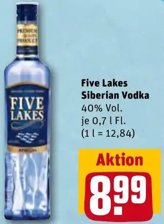 REWE Five Lakes Siberian Vodka 0,7 L Fl. Angebot