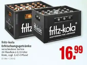 Markant Fritz Kola Erfrischungsgetränke  24x0,33L Angebot