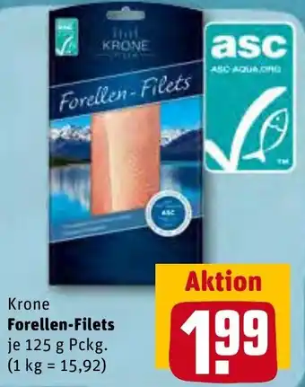 REWE Kaufpark Krone Forellen Filets 125 g Pckg. Angebot