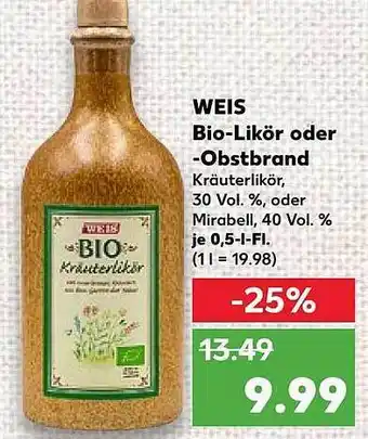 Kaufland Weis Bio-likör Oder -obstbrand Angebot