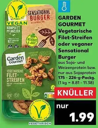 Kaufland Garden Gourmet Vegetarische Filet-streifen Oder Veganer Sensational Burger Angebot