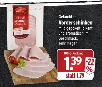 Wasgau Gekochter Vorderschinken 100g Angebot