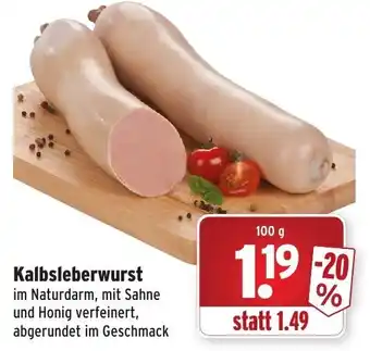 Wasgau Kalbsleberwurst 100g Angebot