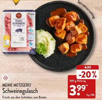 Aldi Nord Meine Metzgerei Schweinegulasch 500 g Packung Angebot