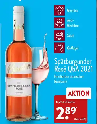 Aldi Nord Spätburgunder Rosé QbA 2021 0,75 L Flasche Angebot