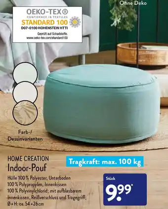 Aldi Nord Home Creation Indoor Pouf Angebot