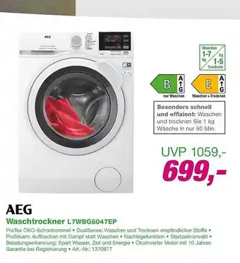 EP Aeg Waschtrockner L7wbg6047ep Angebot