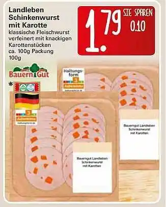 WEZ Landleben Schinkenwurst Mit Karotte 100 g Angebot